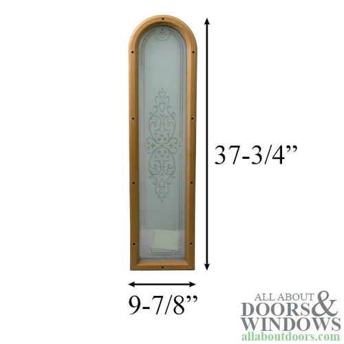 Round Top Door Lite, Frosted Images Etched Glass 8