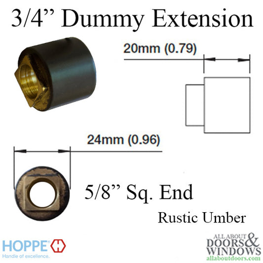 Hoppe Handle Extension, Dummy Trim 3/4" (20mm) w/ Bolt - Rustic Umber