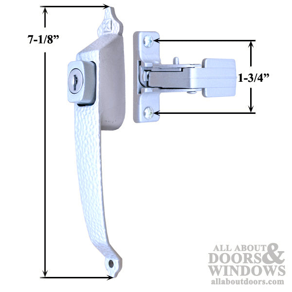 Discontinued - Keyed Tulip Stye Storm Door Handle Set with 1-3/4 Inch Screw Center - Aluminum - Discontinued - Keyed Tulip Stye Storm Door Handle Set with 1-3/4 Inch Screw Center - Aluminum