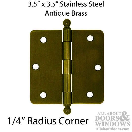 3.5 x 3.5 inch, 1/4 Radius Corners, Residential, Steel, Pair