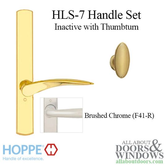 Hoppe HLS7 Handleset, Rodos, M1603/2167N, Non Keyed Inactive, Brushed Chrome
