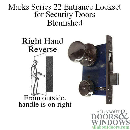 Blemished Oil Rubbed Bronze Marks Series 22 Entrance Lockset - 1" x 7-1/8" Lock Face - Right Hand Reverse