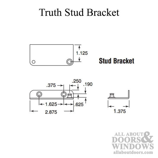 Discontinued Truth Stud  Bracket,   # 20629 / 10415, Right Hand - Yellow Dichromate