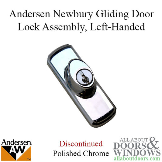 Keyed Lock, Newbury Gliding Door LH - Polished Chrome - Discontinued