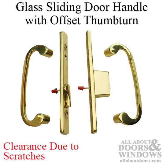 Legacy Glass Sliding Door Handle, Offset Thumb Turn - Blemished