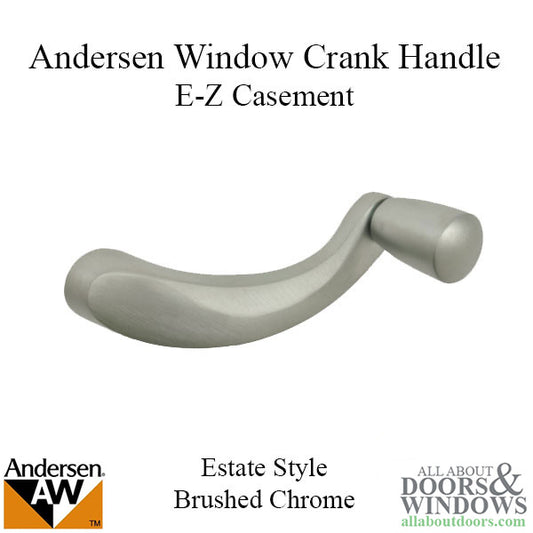 Andersen Window E-Z Casement Crank Handle - Estate Style - Brushed Chrome