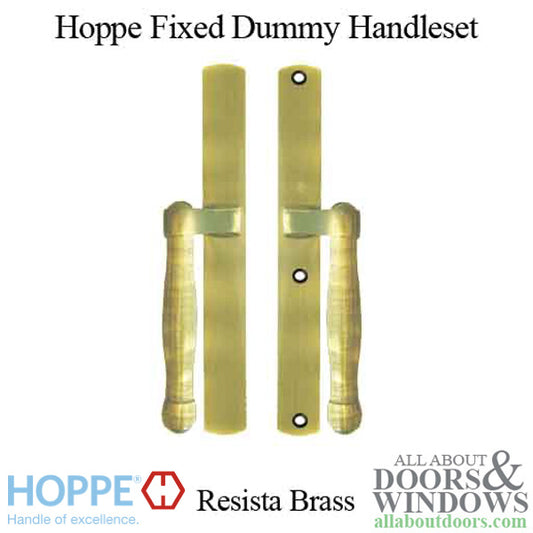 Hoppe HLS 9000 Sliding Door Handle-Set, M574/2165N, Fixed Dummy - Resista Brass