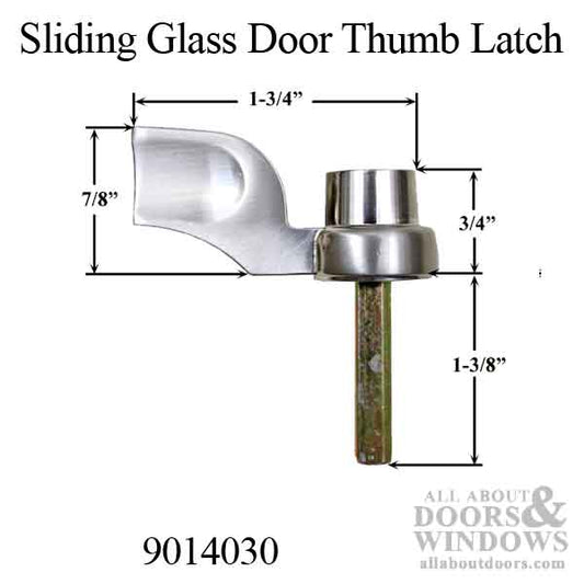 Pella Thumb Latch Kit with Screws for sliding Glass door - Champagne