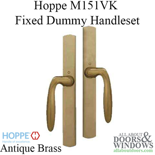 Hoppe HLS 9000 Sliding Door, Verona M151VK/2165N, Fixed Dummy - Antique Brass