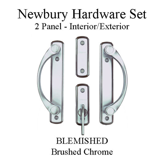 Blemished Andersen Newbury 2 Panel Gliding Door Hardware Set - Brushed Chrome