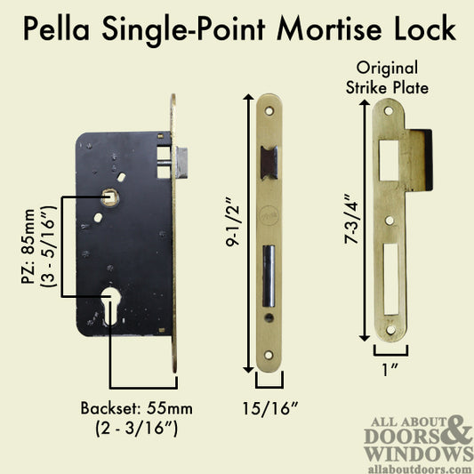 Special Pella Single Point Mortise Lock 55/85 - Old Style DISCONTINUED
