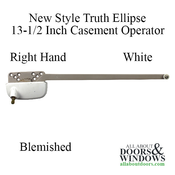 Blemished - Truth 13-1/2 Ellipse Straight Arm Casement Operator, Right Hand  - White - Blemished - Truth 13-1/2 Ellipse Straight Arm Casement Operator, Right Hand  - White