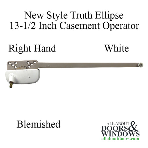 Blemished - Truth 13-1/2 Ellipse Straight Arm Casement Operator, Right Hand  - White - Blemished - Truth 13-1/2 Ellipse Straight Arm Casement Operator, Right Hand  - White