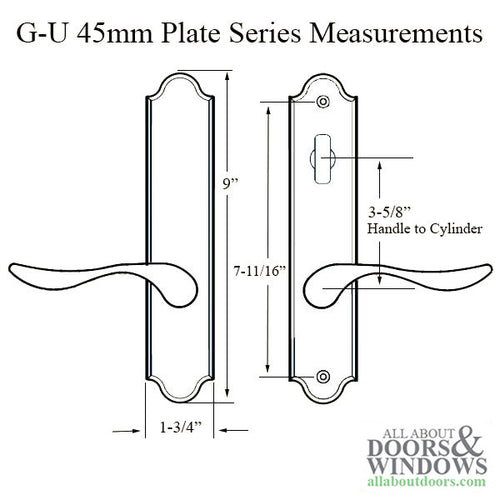 G-U Venice Handle and 45mm Plate Series, Solid Brass, Inactive, Thumbturn Only (Handles DO Move), Polished Brass - Blemished - G-U Venice Handle and 45mm Plate Series, Solid Brass, Inactive, Thumbturn Only (Handles DO Move), Polished Brass - Blemished