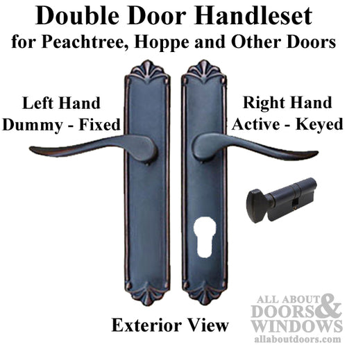 Euro Style Double Door Fixed / Active Keyed - Oil Rubbed Bronze - Euro Style Double Door Fixed / Active Keyed - Oil Rubbed Bronze