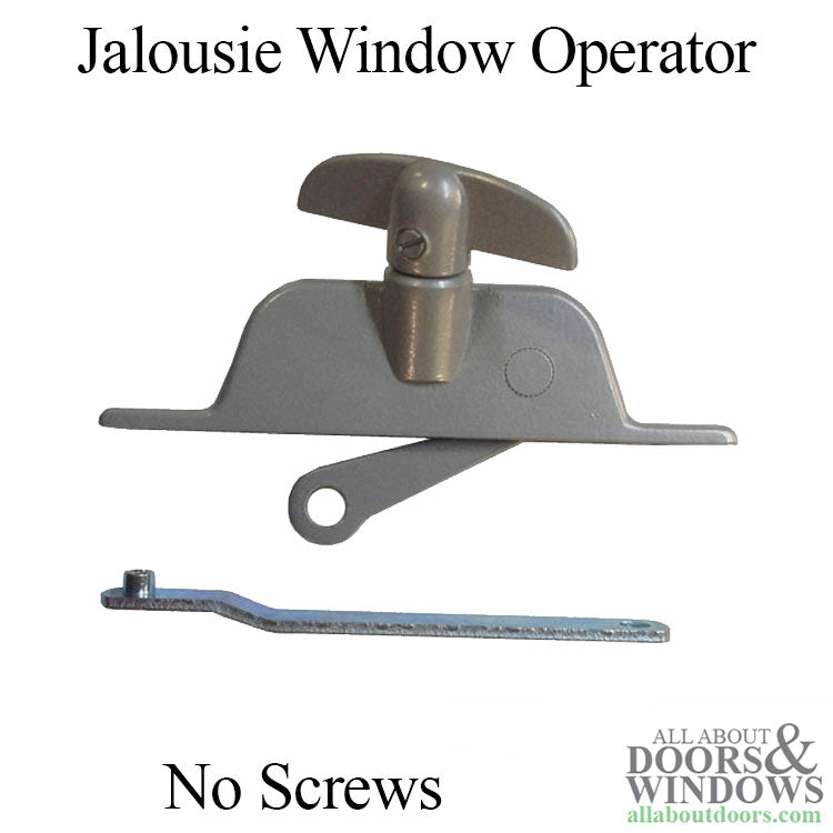 Jalousie / Louver Window Operator, 4-1/4 inch Link, No Screws - Aluminum - Jalousie / Louver Window Operator, 4-1/4 inch Link, No Screws - Aluminum