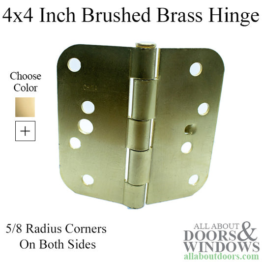 4 x 4 Inch, 5/8" Radius Corner on Both Sides, Reversible, Brushed Brass