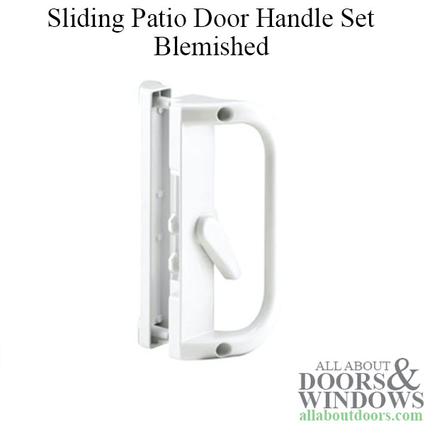 Handleset, Thermoplast Patio Sliding Door 6-9/16 - White - Blemished - Handleset, Thermoplast Patio Sliding Door 6-9/16 - White - Blemished