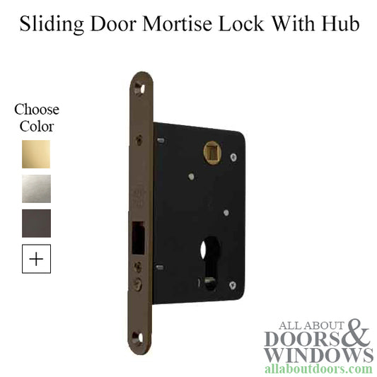Sliding Door Mortise lock 8-3/16" Face with Hub, 50mm Backset