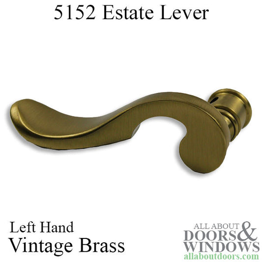 5152 Estate Lever, Left Hand - Vintage Brass