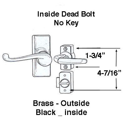 Georgian Lever Handle Set - Black Inside/Polished Brass Outside - Georgian Lever Handle Set - Black Inside/Polished Brass Outside