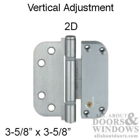 2D Adjustable Guide Hinge (H) 3-5/8 x 3-5/8 - NRP Outswing Doors - Gold Powder coat