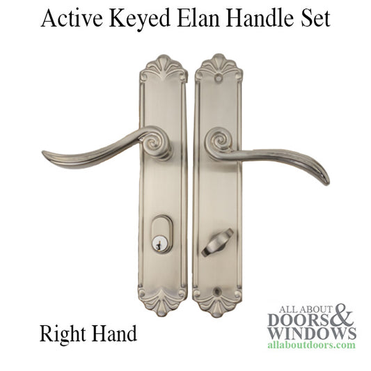 Elan Keyed Handle Set for Active Pella Door with Thumbturn, Right Hand