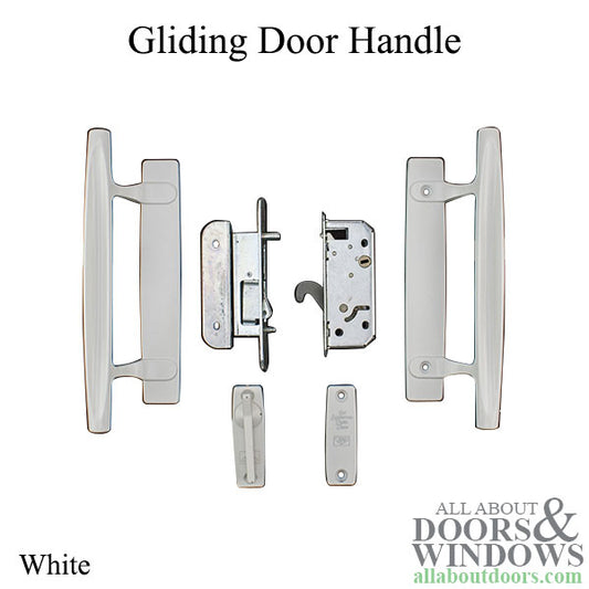Andersen 4 Panel Gliding Door Handle Set, Dished Style - White