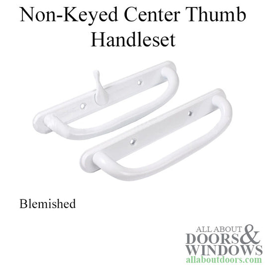 Olympus Handle CENTER Thumb, Sliding Glass Door - White - BLEMISHED