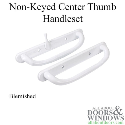 Olympus Handle CENTER Thumb, Sliding Glass Door - White - BLEMISHED - Olympus Handle CENTER Thumb, Sliding Glass Door - White - BLEMISHED