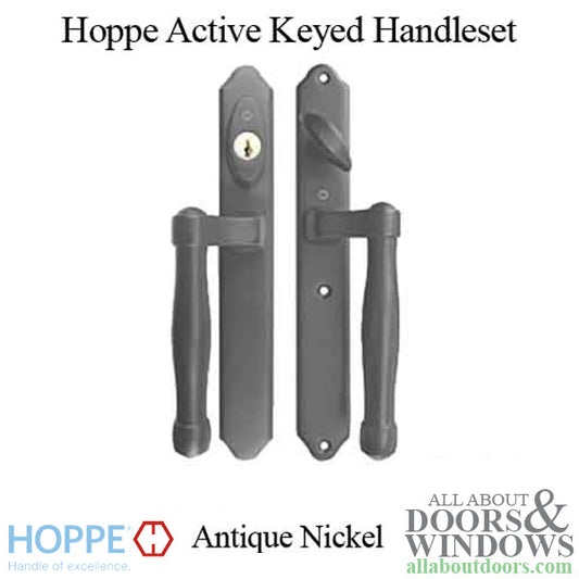 Hoppe HLS 9000 Sliding Door Handle-Set, M574/2170N Active Keyed - Antique Nickel