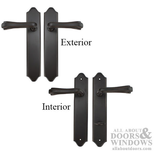 Double Door Handle Set For Use with Multipoint Lock, Non-Keyed, Wembley Lever, Oil Rubbed Bronze - Double Door Handle Set For Use with Multipoint Lock, Non-Keyed, Wembley Lever, Oil Rubbed Bronze