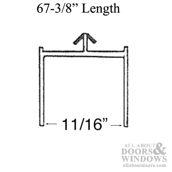 Screen Channel, Head track Sliding door, 67-3/8 length  - White - Screen Channel, Head track Sliding door, 67-3/8 length  - White