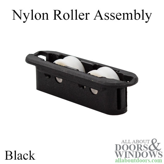 Roller Assembly (Flat) - Sliding Windows, Nylon - Black