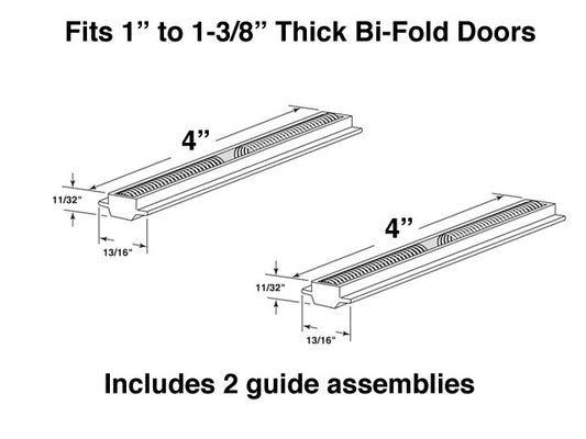 BI-FOLD DOOR BOTTOM SLIDE GUIDE - 4 Inch - 2 Pack