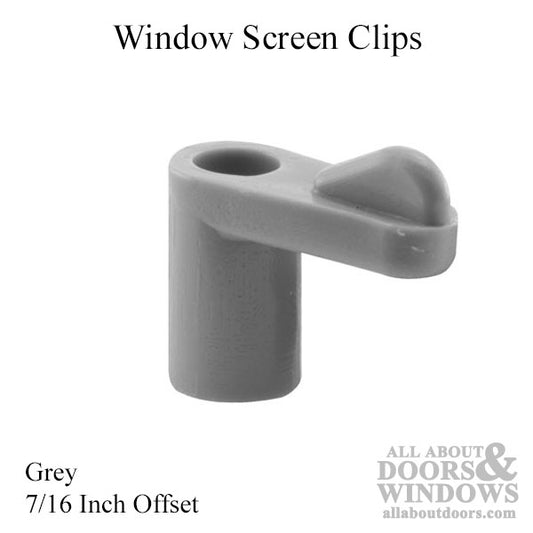 Window Screen Clips, Plastic, 7/16 offset, Grey - 12 Pack