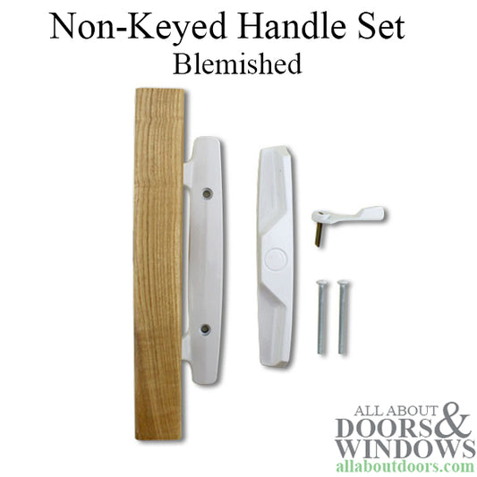 Blemished Standard Sliding Door Handle Set, Non-Keyed - White