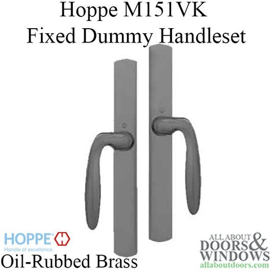 Hoppe HLS 9000 Sliding Door, Verona M151VK/2165N, Fixed Dummy - OIl Rubbed Brass
