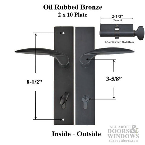 Mercury Handle Set for Keyed Hoppe / Peachtree / Weathershield Door, Right - Oil Rubbed Bronze - Mercury Handle Set for Keyed Hoppe / Peachtree / Weathershield Door, Right - Oil Rubbed Bronze