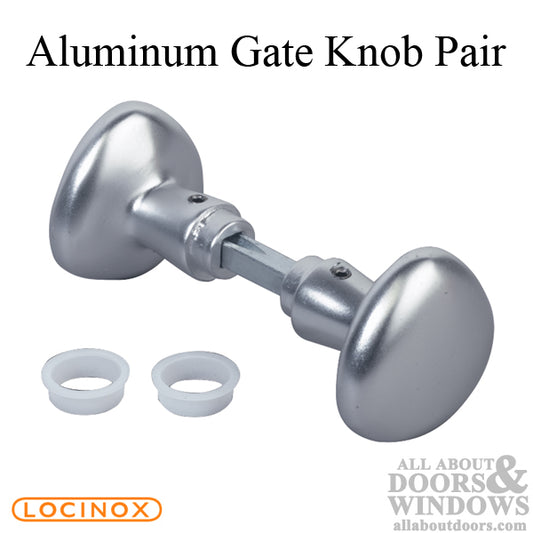 Aluminium Gate Knob Handle Pair with 3-9/16" Spindle