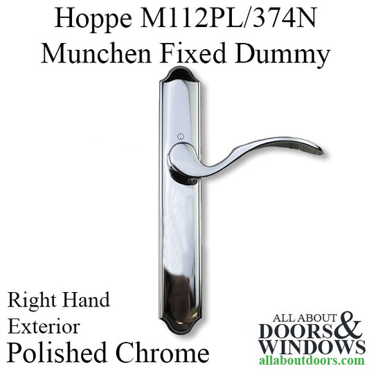 Hoppe M112PL / 374N Munchen Simple Fixed Dummy, Right Hand Exterior - Polished Chrome