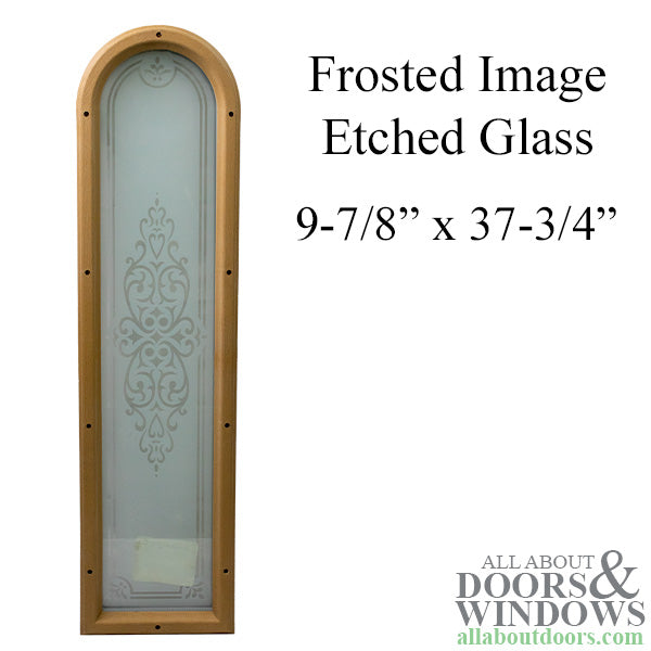 Round Top Door Lite, Frosted Images Etched Glass 8