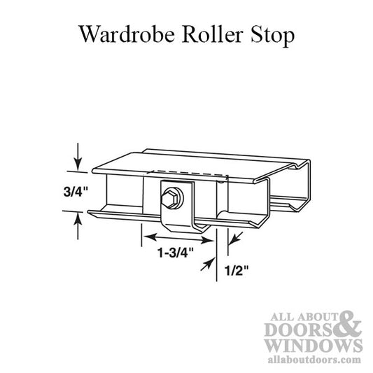 Roller, Wardrobe Door Center Stop - Acme No. 123