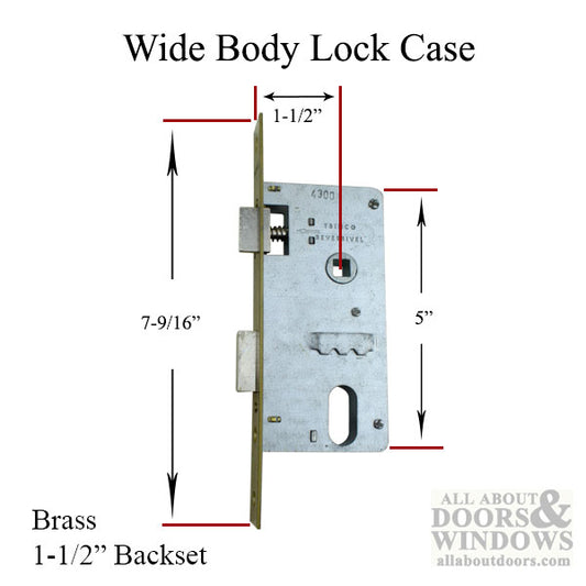 Discontinued - Papaiz 340 Lock Case Only, Slimline - Brass Finish
