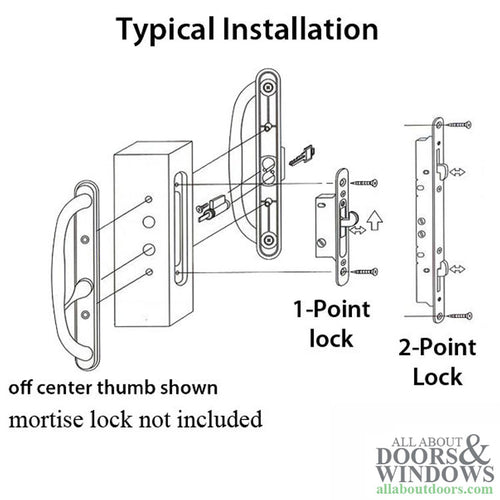 Blemished Olympus Keyed Handle OFFSET Thumb, Sliding Patio Door - PVD Satin Nickel - Blemished Olympus Keyed Handle OFFSET Thumb, Sliding Patio Door - PVD Satin Nickel