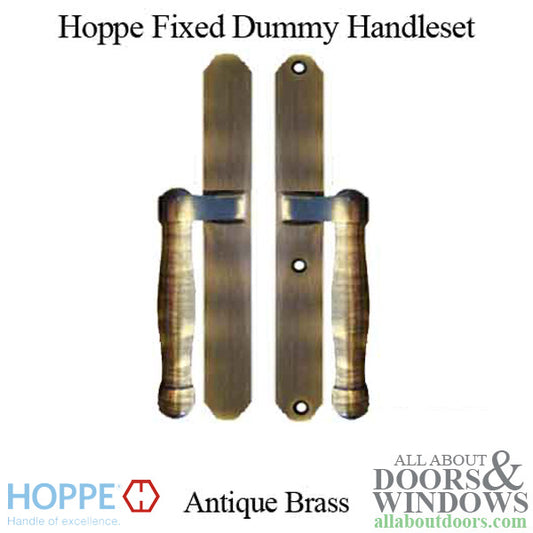 Hoppe HLS 9000 Sliding Door Handle-Set, M574/2170N, Fixed Dummy - Antique Brass