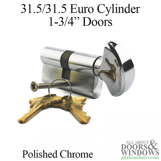 Active Keyed 31.5 / 31.5 CES 360 Euro profile cylinder lock - Polished Chrome