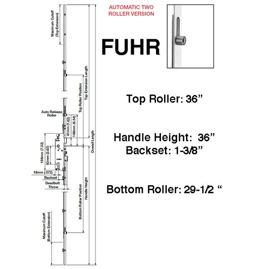 Fuhr / Eagle Auto 3 roller, 36 inch Handle Height, Discontinued - See Replacement Options