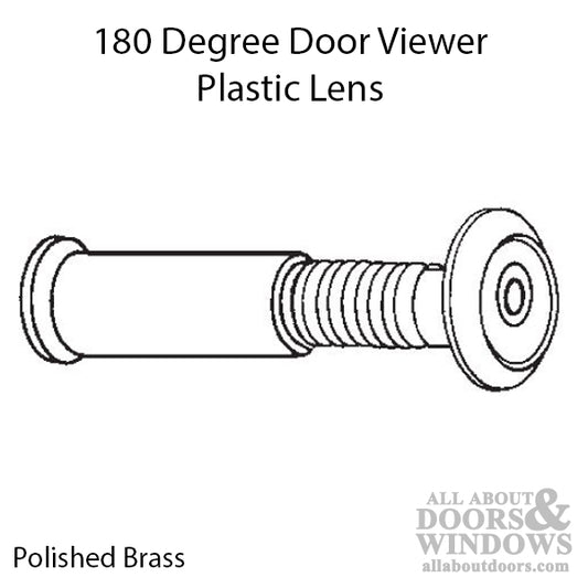 Door Viewer - 180 Degree - Polished Brass