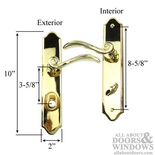 Elan Handle Set for Active Pella Door, Right - Polished Brass